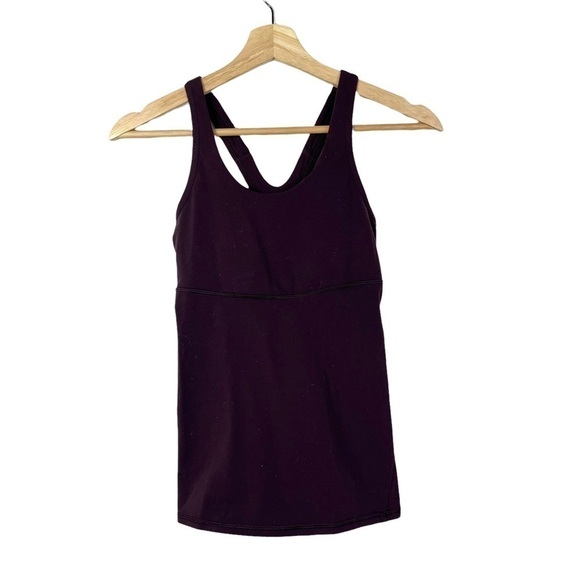 Lululemon Dark Burgundy Racerback Fitted Tank Top 4 - Picture 1 of 2